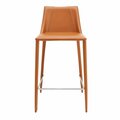 Homeroots Rich Faux Leather Counter Stool, Terra Cotta 400601